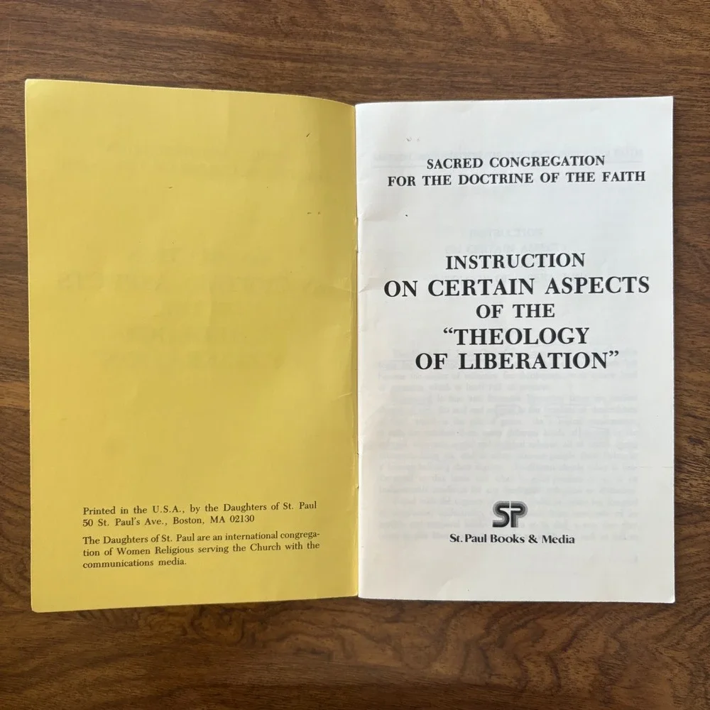 Vatican Instruction on Certain Aspects of Theology Liberation St Paul Annotated
